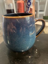Fox & Ivy Midnight Savannah Blue Curved Stoneware Mug VGC 