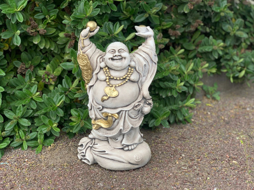 Happy buddha statue - , stone