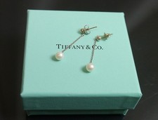Authentic Tiffany & Co. Earrings Chain Sterling Silver #7405