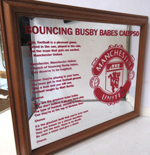 Rare Large Manchester United Busby Babes Calypso 1980s Vintage Mirror FREE P&P?