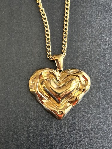 14k gold plated heart necklace - 14k,