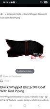 Whippet Coat By BLIZZARD Size 19" Black With Sherpa Fleece Lining