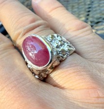 8.39 CT MINED RED RUBY .925
