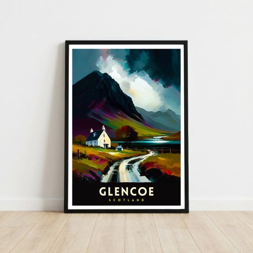 Glencoe scotland travel poster - glencoe,