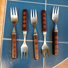 Denby Touchstone Arabesque/ Garnet  Cutlery 60s/70s dessert / starter fork 18cm