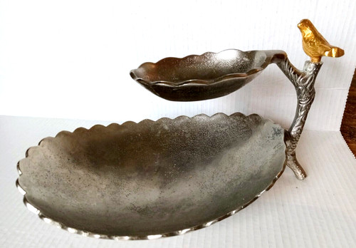 Pewter metal double - metal, dish