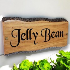 Personalised Oak Carved  Wooden Home Number Name Sign Plaque Outdoor 200x350mm