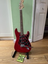 Squier Fender Strat 6-String Electric Guitar Red, Right Hand, Red