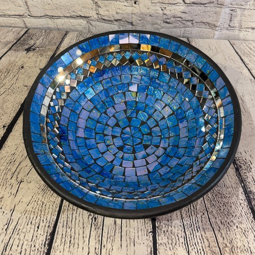35cm light blue round mirror - blue,