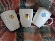 3 Owl Mugs Tea Coffee