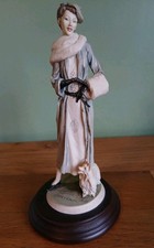 Vittorio Tessaro Art Deco Lady Figurine with Dog – Hand Painted Italy – Vintage