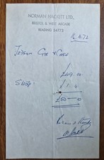 1972 Norman Hackett, Bristol & West Arcarde, Reading Receipt Judson GTR & Case