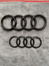 Audi Gloss Black Badge Rings Set Front Grille Rear Boot 273mm 192mm A1 A3 A4 A5