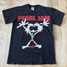 VTG Gildan 2008 Pearl Jam Alive Black Stickman Slight Faded T-Shirt Size Small