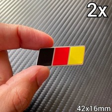 2x German Flag Aluminum Badge