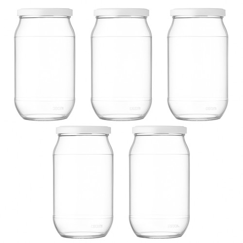 Glass jam jars - jam, lids