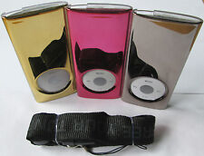 iPod Nano 4th Gen 4G Case Gear4 IceBox Mirror Red Gold or Silver with lanyard