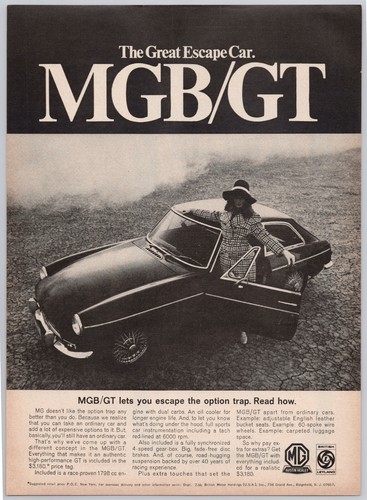 1968 mgb vintage - mgb/gt, print