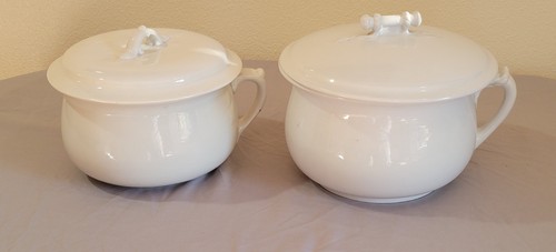 Antique chamber pots with - , lid