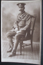 WW1 RPPC SOLDIER GUNNER ROYAL GARRISON ARTILLERY CAP BADGE RGA SHOULDER FLASH