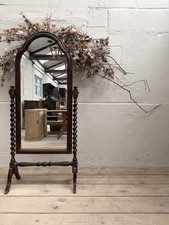 Vintage pine cheval mirror - mirror,