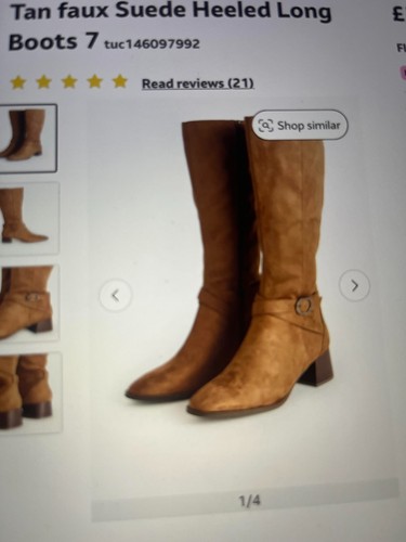 Tan faux suede - faux, heeled