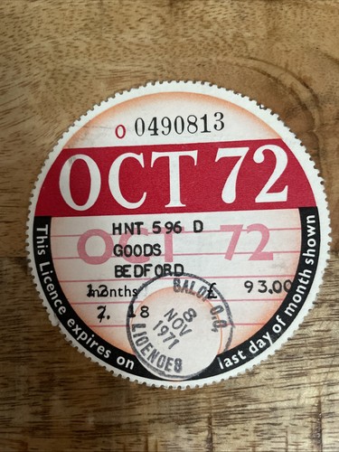 Old vintage tax disc october - old,