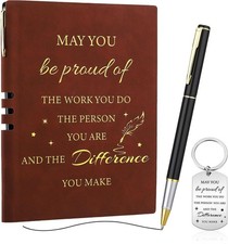 Thank You Gift for Women Men Inspirational Journal Notebook and Pen Set Leaving