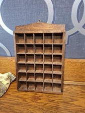 Wooden Thimble Holder Display Case Wooden 30 Spaces 5x6 Wall Hanging Storage Box