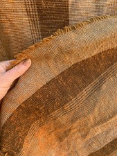 Pair Vintage Retro Rustic Striped Curtains Loose Weave Cotton Mix? W46” D66” B47