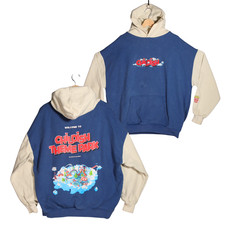 Childish Theme Park Hoodie Mens Large Blue Rear Print Embroidered TGF Youtube