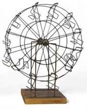 Vintage Style Hand Made Spinning Metal Wire Ferris Wheel Display