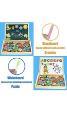 Educational  Double-Sided Magnetic letters Board  playing Puzzles - Wooden Toy  