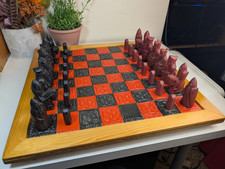 Luxurious & Vintage Isle of Lewis Chess Set -  4" Kings 18" Board-692UNWIND