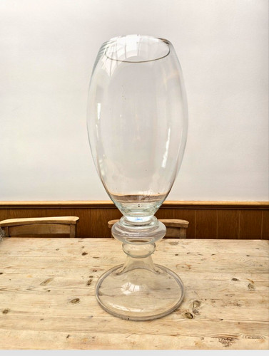 Clear glass hurricane - hurricane, goblet