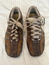 EUC Skechers Urban Track Tao Brown Leather Casual Driving Shoes Mens Size 10.5 M