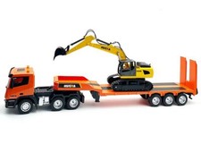 Huina CY1319 9H RC PLATFORM TRAILER & 6CH EXCAVATOR 2.4G SET 1:24 Low Loader