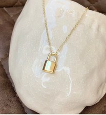 Gold lock necklace silver - ,,