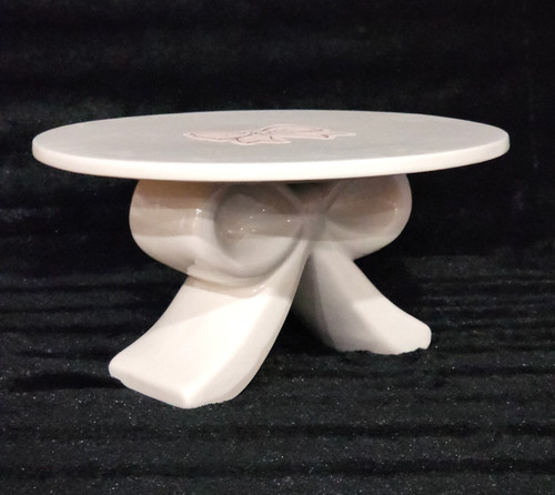 White bow base cake - white,