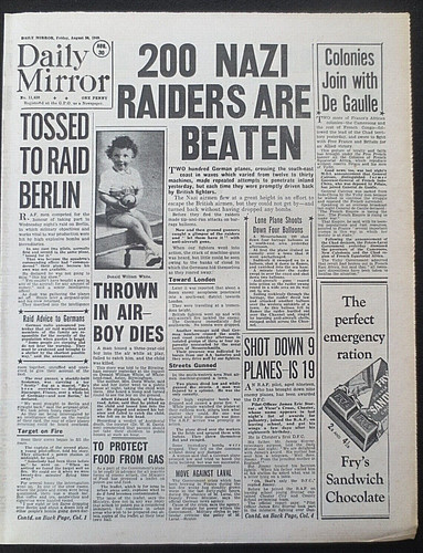 Ww2 newspaper 200 nazi raiders - 200,
