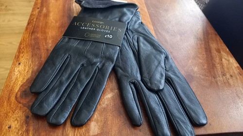 Ladies leather gloves black - ladies,