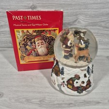 Past Times Christmas Santa & Reindeer Snow Musical Globe Santa Is Coming To Town
