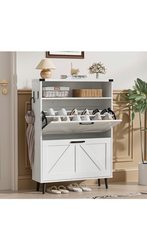 White shoe storage cabinet - white,