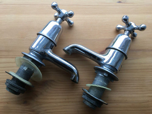 Pair vintage bathroom taps - pair,