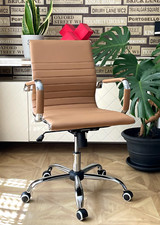 Vintage Retro TAN Ribbed Faux