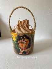 Krajood woven bag Pomeranian black and tan, new, Hand made, hand painted