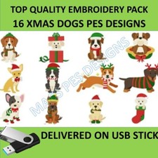 Christmas Dogs 16 PES designs