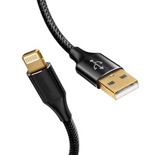 Heavy Duty gold plated Iphone Compatible 8 Pin USB Cable Braided Charger Lead