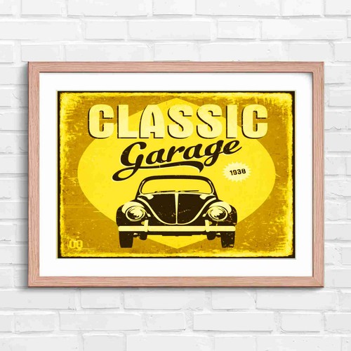Classic garage retro - garage, car
