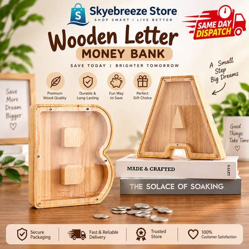 Letter wooden piggy - a-z,